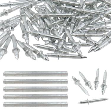 Imagem de Savagrow 500 peças fio de rodapé de cabeça dupla sem costura acabamento de meia unhas invisíveis pregos de cabeça dupla com barris de instalação para instalação frente e verso, acabamento de madeira