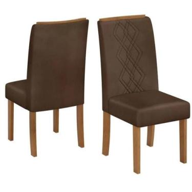 Imagem de Kit 2 Cadeiras De Jantar Estofadas Ayla Veludo Moca Freijo Dj Moveis V