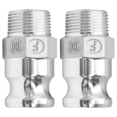 Imagem de Kyuionty Camlock de alumínio de 2,5 cm tipo F200, encaixes de mangueira de came e ranhura macho adaptador x macho NPT conexão de bloqueio de came acoplamento, pacote com 2