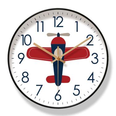 Imagem de Relógio de parede Creative Airplane Design de 30 cm silencioso sem tique-taque