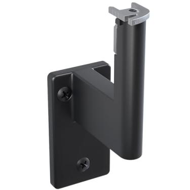 Imagem de Handrail Bracket for Promenaid System, Satin Black Powder-Coat Finish, ADA Compliant, Clip in Place, Supports 500 lbs, Pivots for All Angles