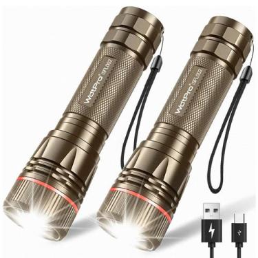 Imagem de Lanterna WDTpro SFL002 recarregável High Lumens, pacote com 2