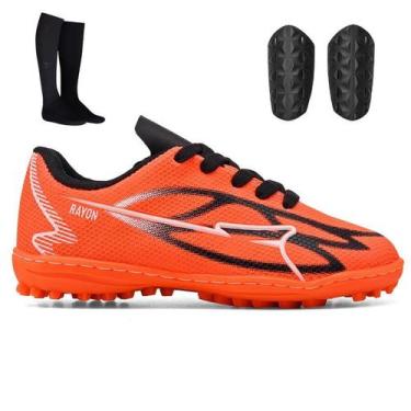 Imagem de Kit de Chuteira Infantil Society Macia e Leve + Meião e Caneleira de C