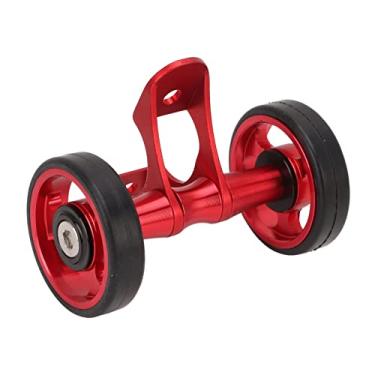 Imagem de Cryfokt Paralama de Bicicleta Easywheel Roda Dupla Leve para Bicicleta Dobrável Brompton Dahon, Cnn Terminou Substituição da Roda do Paralama Traseiro da (Vermelho)
