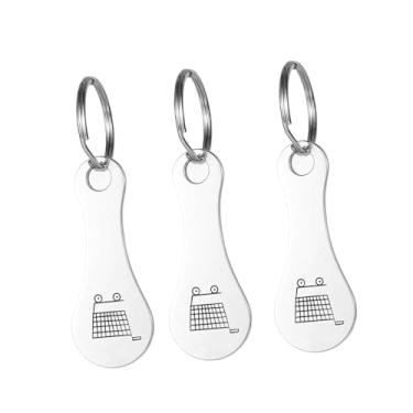 Imagem de menolana 3 peças de chaveiros leves para carrinho de compras, presente para carrinho de compras, fivela para chave, pingente para de compras, Prata com Padrão