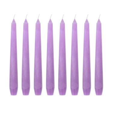 Imagem de Kit 10 Velas Castiçal Lilás Lisa 20 Cm Candelabro Velitas