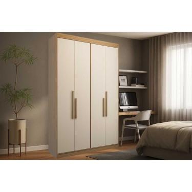Imagem de Guarda Roupa Solteiro 4 Portas E 2 Gavetas Ph 1805 Cedro/off White - Herval
