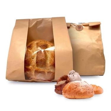 Imagem de Sacos de pão Alpha Lotus Store Kraft Paper 50 unidades 34,5 x 21 x 9,5