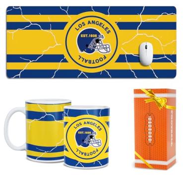 Imagem de Caneca de café para fãs de futebol e grandes tapetes de mouse para mesa tapete de teclado com tema San Los Merch Fan Shop Homens Mulheres Material Esportivo Decoração Ram Team Dad Husband Bf Boyfriend
