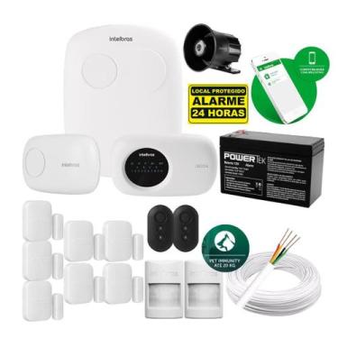 Imagem de Kit Alarme Amt 2118eg C/ Sensores Sem Fio 7 Xas E 2 Ivp Pet - INTELBRA