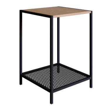 Imagem de Mesa Lateral New 40 cm Hanover e Preto A05 - D'Rossi