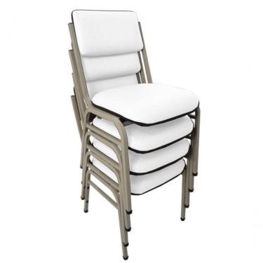 Imagem de Kit Com 4 Cadeiras Para Auditórios Linha Hotel Smart Branco