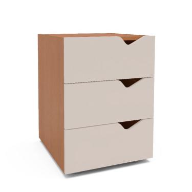 Imagem de Mesa de Cabeceira Porto 4 Gavetas Freijó e Creme