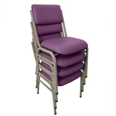 Imagem de Kit Com 4 Cadeiras Para Auditórios Linha Hotel Smart Roxo