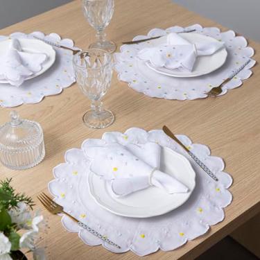 Imagem de Kit 12 Pçs 6 Lugares Mesa Posta Sousplat Jogo Americano Poá