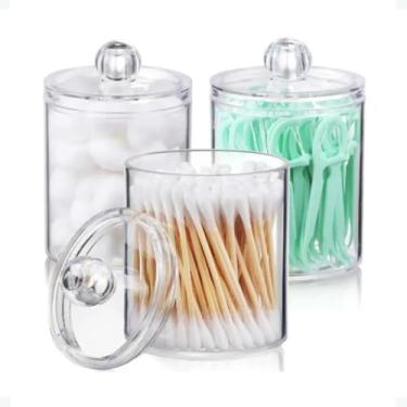 Imagem de Porta Cotonete e Algodão Acrílico Transparente – Organizador de Banheiro com Tampa – Porta Algodão em Acrílico Durável e Elegante – Ideal para Pia, Lavabo ou Quarto