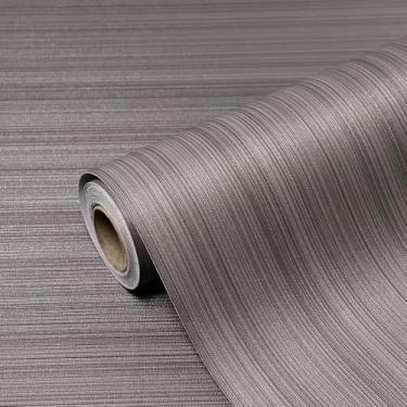 Imagem de HorryHaus Papel de parede Grasscloth Peel and Stick, 39.9 cm x 299.7 cm papel de contato de tecido de vinil à prova d'água marrom escuro autoadesivo, papel de parede para cozinha, prateleira, banheiro