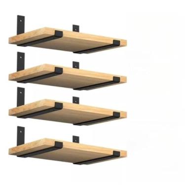 Imagem de Kit 4 Prateleira Indústrial Com Mão Francesa Invertida Luxo Organização(KIT 4 PRATELEIRA NATURAL)