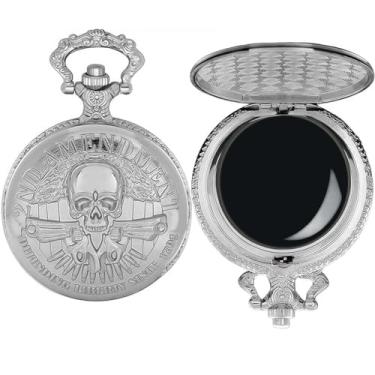 Imagem de Espelho de obsidiana preto natural para adivinhação, bruxaria, meditação, presentes de bruxa, decoração Cthulhu caveira de Halloween prata