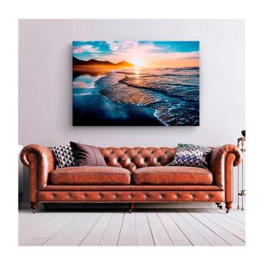 Imagem de Quadro Paisagens e Natureza Amazing Beautiful Sunset C- Moldura Marrom e Vidro Tamanho 100 X 70cm