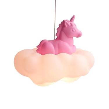 Imagem de Luminária Infantil Pendente Nuvem com Unicórnio