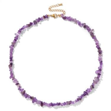 Imagem de Chiorgone Colar feminino turquesa natural, gargantilha com contas boêmias, joia espiritual de boa sorte ajustável com cartão de significado, One size, Cristal, Sem Pedra Preciosa