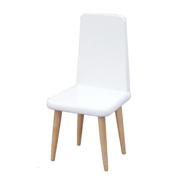 Imagem de Cadeira em miniatura em MDF de bétula branca moderna em escala 1:12 para casa de bonecas