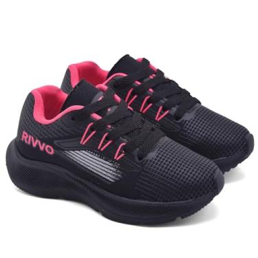 Imagem de Tênis Infantil Menino e Menina leve Confortável Passeio Escola do 26 ao 33 (PTO/ROSA, BR, Criança de 4 a 8 anos, Numérico, 26)