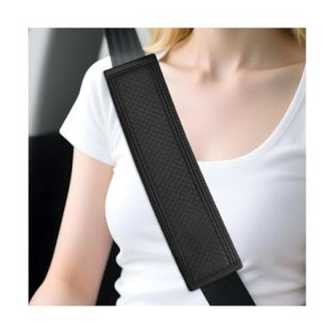 Imagem de Sandfren Capa para cinto de segurança de carro, 2 peças de couro macio de microfibra para veículos, almofada de ombro e pescoço, acessórios de almofada de alça interna automotiva, universal para Sedan