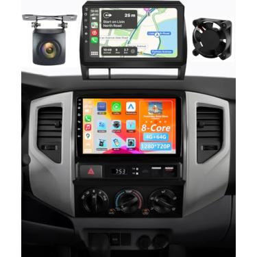 Imagem de 8Core 4G + 64G para Toyota Tacoma Radio Upgrade 2005-2015, estéreo automotivo de 22,9 cm, substituição com CarPlay Andriod Navegação GPS automática 5G WiFi Build Plug & Play com câmera de reserva