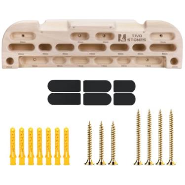 Imagem de TWO STONES Barra de suspensão de madeira para escalada projetada para treinamento para escalada, placa de treinamento de escalada de dedo de madeira para construir força e resistência do núcleo (CJ-HB2049)