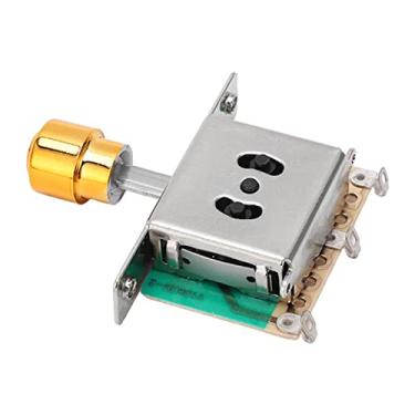 Imagem de Interruptor de Alternância de 3 Vias, Metal de Alta Resistência, Interruptor Seletor de Captador de Guitarra Elétrica, Tamanho Pequeno, Material Premium (Ouro)