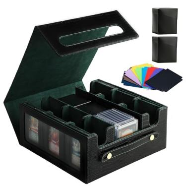 Imagem de Scimi Caixa de baralho MTG 9 em 1 com alça de transporte, 8 caixas de baralho removíveis e mais de 1000 cartões de armazenamento para TCG e cartões esportivos, 10 divisórias, para Magic, YuGiOh, jogo