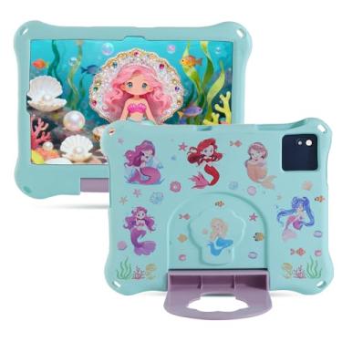 Imagem de Simicoo T-Mobile REVVL Tab 2 5G Tablet 10,1 polegadas 2025 Mermaid Tablet Capa para crianças meninos meninas leve espuma EVA à prova de choque infantil capa para crianças com alça de suporte capa de