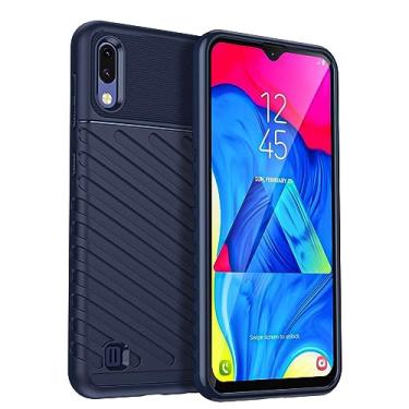 Imagem de IDEWEI Capa adequada para Samsung Galaxy A10. Fibra de carbono refinada, anti-queda, anti-impressão digital, proteção total, capa para Samsung Galaxy A10