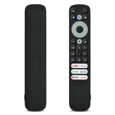 Imagem de MOVHEIYL RC923 Capa para controle remoto TCL RC902V RC902V FMR1 / RC813 FMB1 / RC923 (2023) TCL Q6 Q7 QM8 S4 S3 Series Google TV Remote lavável antiperda capa de silicone (preto)