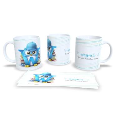 Imagem de Caneca Personalizada Professor com Coruja, Cerâmica Branca, Design Educacional, Uma Vida Dedicada a Ensinar (x)