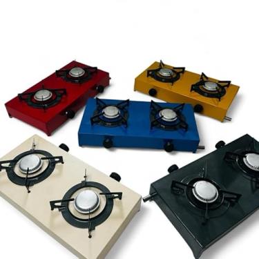 Imagem de Fogão Cooktop De Mesa Portátil A Gás 2 Bocas camping(Bege)