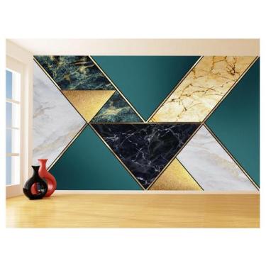 Imagem de Papel De Parede 3D Estilo Marmore Cores Formas 3,5M Mbr48 - Você Decor