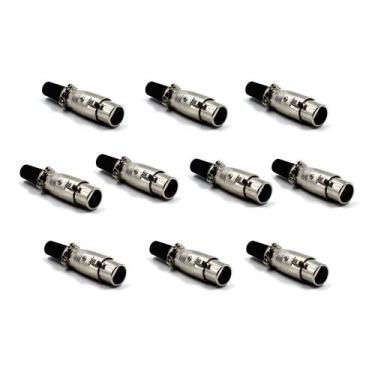 Imagem de Plug Xlr Canon Fêmea 3 Polos Niquelado 2 Unidades - Sd