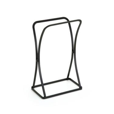 Imagem de Porta Toalha de Rosto Preto - Ideal para Bancada ou Pia com Toque de Luxo suporte toalha banheiro Preto Elegante para Banheiro, Lavabo e Cozinha, Organizador de Toalhas Moderno