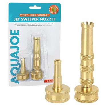 Imagem de Aqua Joe SJI-4BHNC Ultimate Latão Sólido, Bico Torcido Ajustável Resistente e Bocal Vassoura Jato