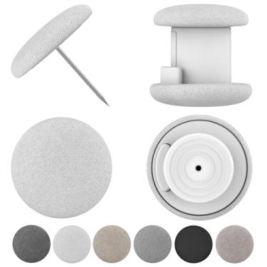 Imagem de Uzpomel Clipes de edredom clássicos de linho, fixadores de pino de dupla face de metal, conjunto de 6, várias cores disponíveis, sistema de prevenção de turno de edredom (branco)