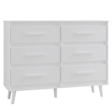 Imagem de Comoda 6 Gavetas 120 Cm Mila Branco Mobbs