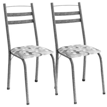 Imagem de Kit 2 Cadeiras Tubular America 061 Cromo Preto Assento Pará Artef