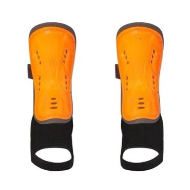 Imagem de Caneleira Infantil com Tornozeleira Proteção e Conforto – Futebol, Futsal e Society (7 a 12 anosk) (LARANJA)