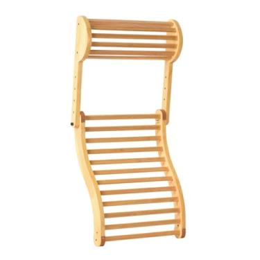 Imagem de Ｂｅｓｇａ Encosto de madeira para sauna, acessório em formato de S, portátil, dobrável, para banho, sauna a vapor, descanso, homens e mulheres