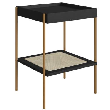 Imagem de Mesa Lateral Com Pés Metálicos Oslo - Nero