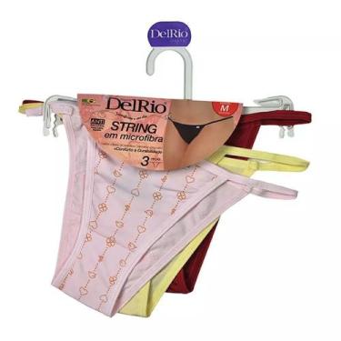 Imagem de Kit com 3 Calcinhas DelRio String em Microfibra Sensitive Festa Sortid