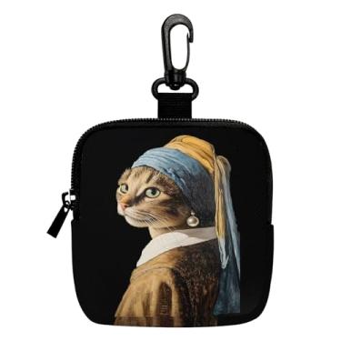 Imagem de Mini porta-moedas elegante com brinco de pérola, bolsa portátil para chaves, moedas, fone de ouvido, batom, porta-cartão engraçado, organizador de cabos, bolsa com zíper, acessórios, presente para